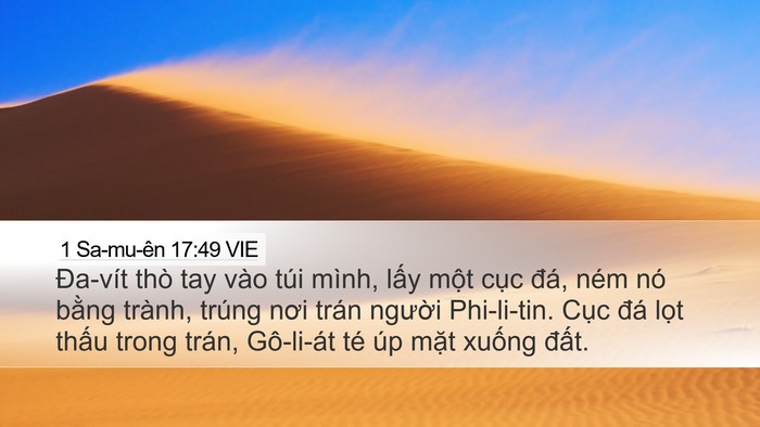1 Sa-mu-ên 17:49 VIE Bible Verse Image
