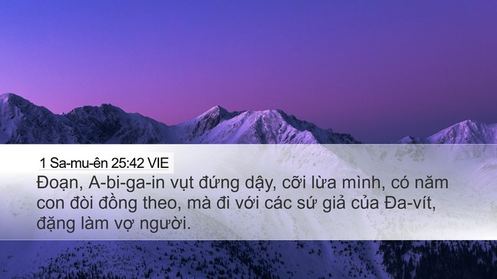 1 Sa-mu-ên 25:42 VIE Bible Verse Image