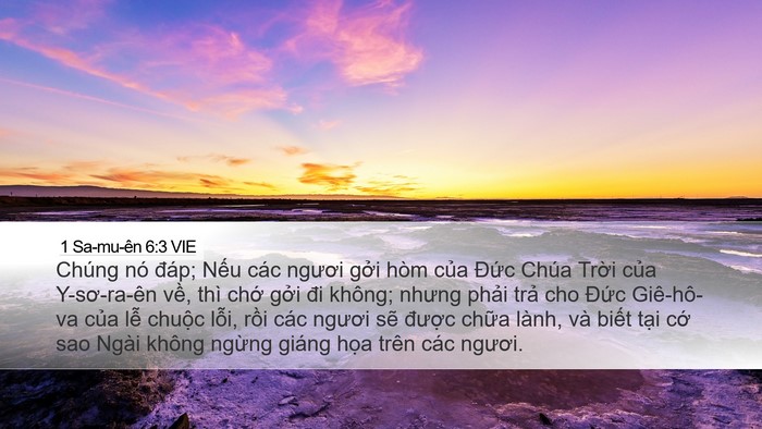 1 Sa-mu-ên 6:3 VIE Desktop Wallpaper - Chúng nó đáp; Nếu các ngươi gởi hòm - Desktop Bible Verse Wallpaper