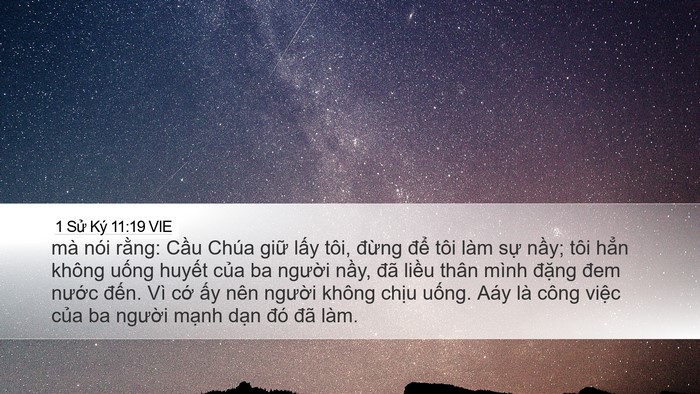 1 Sử Ký 11:19 VIE Bible Verse Image