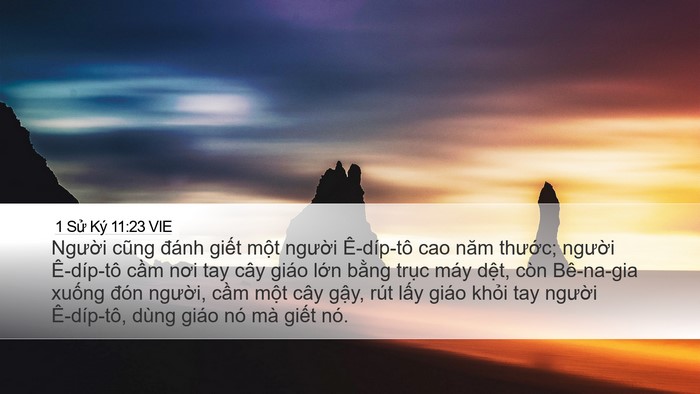 1 Sử Ký 11:23 VIE Bible Verse Image