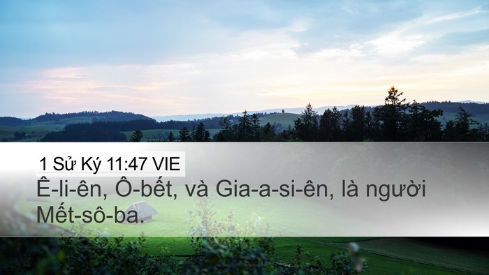 1 Sử Ký 11:47 VIE Desktop Wallpaper - Ê-li-ên, Ô-bết, và Gia-a-si-ên, là - Desktop Bible Verse Wallpaper