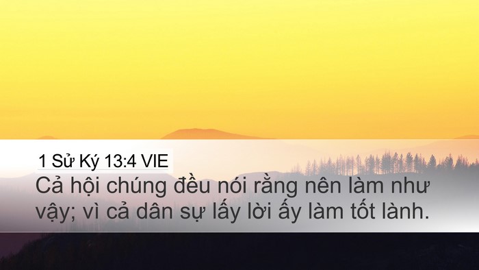 1 Sử Ký 13:4 VIE Desktop Wallpaper - Cả hội chúng đều nói rằng nên làm - Desktop Bible Verse Wallpaper