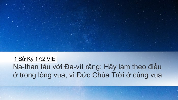 1 Sử Ký 17:2 VIE Desktop Wallpaper - Na-than tâu với Đa-vít rằng: Hãy làm - Desktop Bible Verse Wallpaper