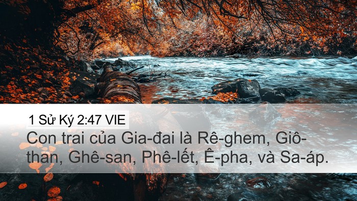 1 Sử Ký 2:47 VIE Desktop Wallpaper - Con trai của Gia-đai là Rê-ghem, Giô-than, - Desktop Bible Verse Wallpaper