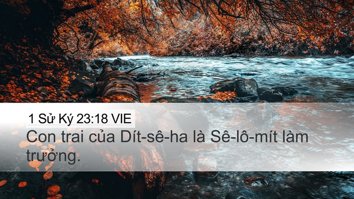 1 Sử Ký 23:18 VIE Desktop Wallpaper - Con trai của Dít-sê-ha là Sê-lô-mít làm - Desktop Bible Verse Wallpaper