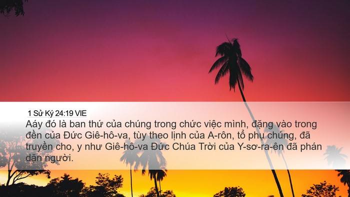 1 Sử Ký 24:19 VIE Bible Verse Image