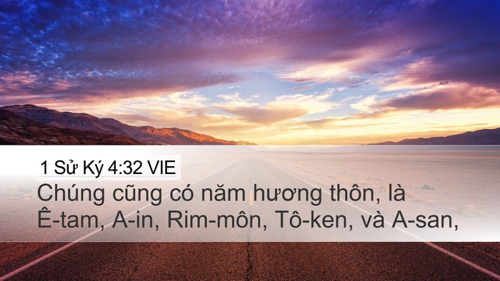 1 Sử Ký 4:32 VIE Bible Verse Image