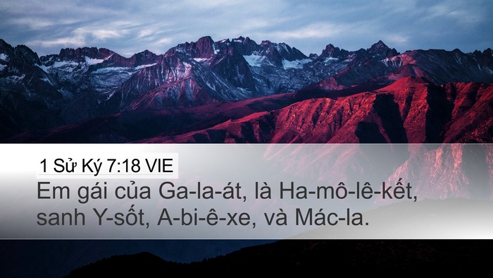 1 Sử Ký 7:18 VIE Desktop Wallpaper - Em gái của Ga-la-át, là Ha-mô-lê-kết, - Desktop Bible Verse Wallpaper