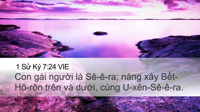 1 Sử Ký 7:24 VIE Bible Verse Image