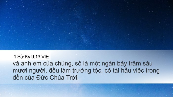 1 Sử Ký 9:13 VIE Desktop Wallpaper - và anh em của chúng, số là một ngàn - Desktop Bible Verse Wallpaper