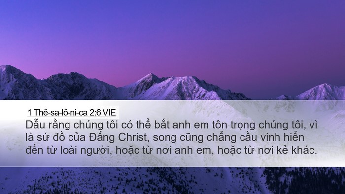 1 Thê-sa-lô-ni-ca 2:6 VIE Bible Verse Image