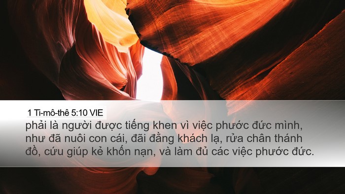 1 Ti-mô-thê 5:10 VIE Bible Verse Image