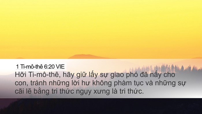 1 Ti-mô-thê 6:20 VIE Bible Verse Image