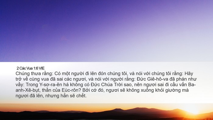 2 Các Vua 1:6 VIE Bible Verse Image
