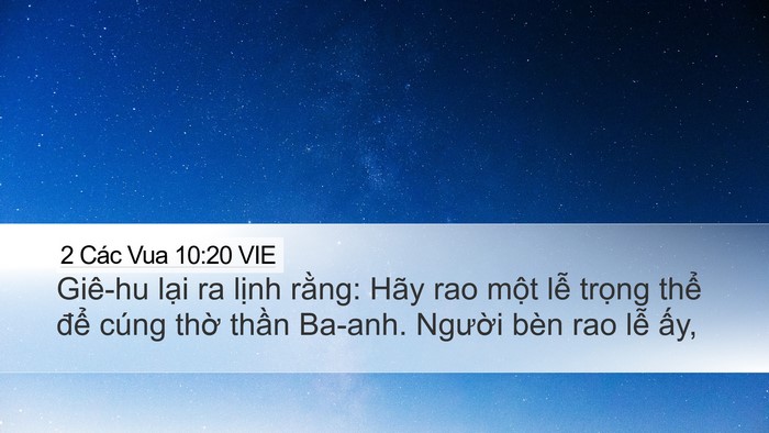 2 Các Vua 10:20 VIE Bible Verse Image