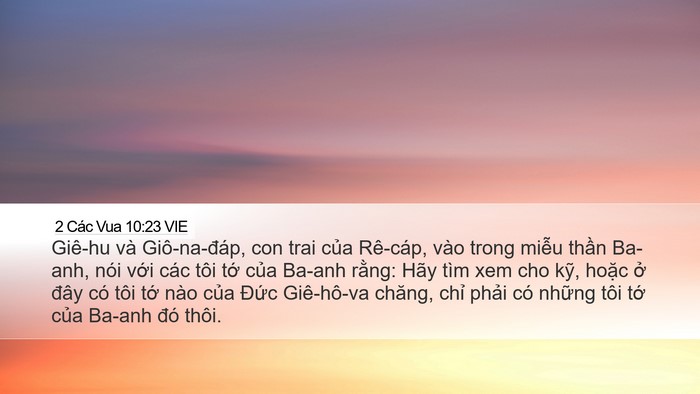 2 Các Vua 10:23 VIE Bible Verse Image