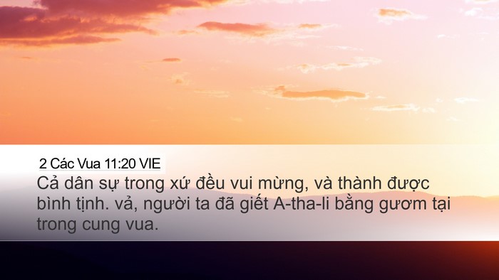 2 Các Vua 11:20 VIE Bible Verse Image