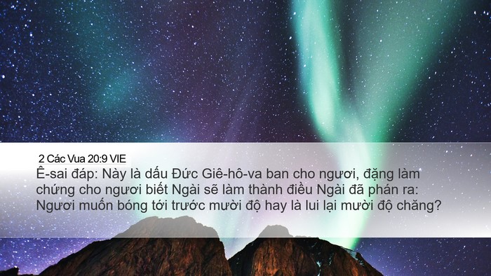 2 Các Vua 20:9 VIE Desktop Wallpaper - Ê-sai đáp: Này là dấu Đức Giê-hô-va - Desktop Bible Verse Wallpaper