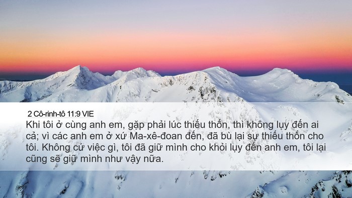 2 Cô-rinh-tô 11:9 VIE Bible Verse Image