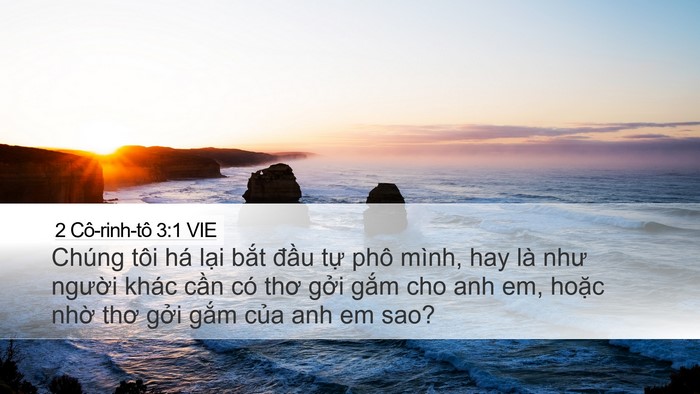 2 Cô-rinh-tô 3:1 VIE Desktop Wallpaper - Chúng tôi há lại bắt đầu tự phô - Desktop Bible Verse Wallpaper