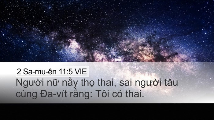 2 Sa-mu-ên 11:5 VIE Desktop Wallpaper - Người nữ nầy thọ thai, sai người tâu - Desktop Bible Verse Wallpaper