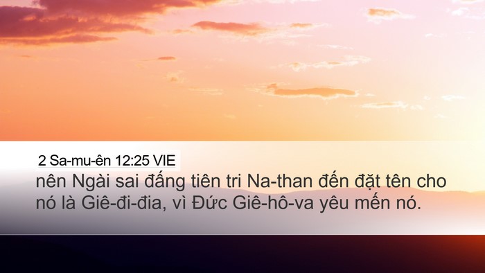2 Sa-mu-ên 12:25 VIE Bible Verse Image