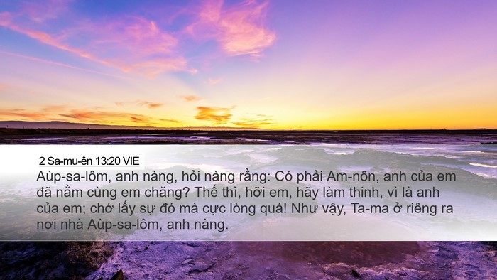 2 Sa-mu-ên 13:20 VIE Bible Verse Image