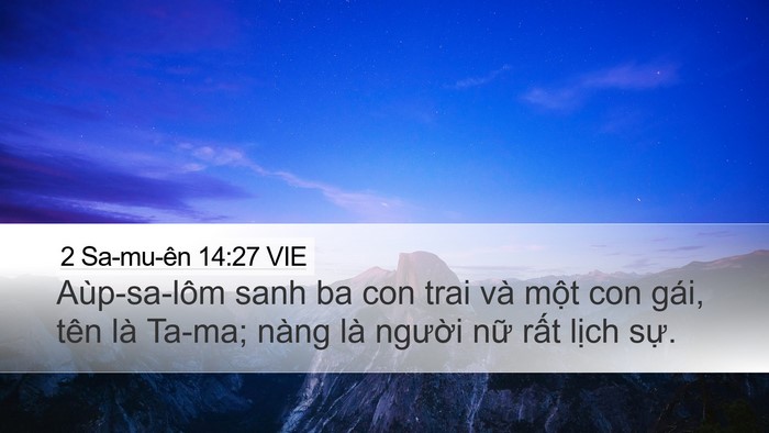 2 Sa-mu-ên 14:27 VIE Bible Verse Image