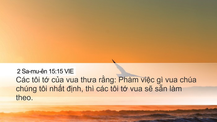 2 Sa-mu-ên 15:15 VIE Desktop Wallpaper - Các tôi tớ của vua thưa rằng: Phàm - Desktop Bible Verse Wallpaper