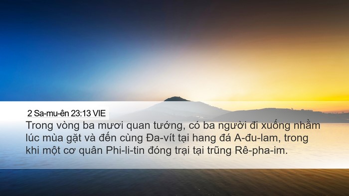 2 Sa-mu-ên 23:13 VIE Bible Verse Image