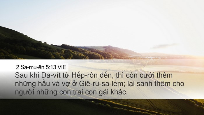 2 Sa-mu-ên 5:13 VIE Desktop Wallpaper - Sau khi Đa-vít từ Hếp-rôn đến, thì - Desktop Bible Verse Wallpaper