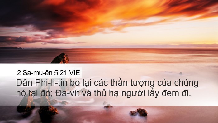 2 Sa-mu-ên 5:21 VIE Desktop Wallpaper - Dân Phi-li-tin bỏ lại các thần tượng - Desktop Bible Verse Wallpaper