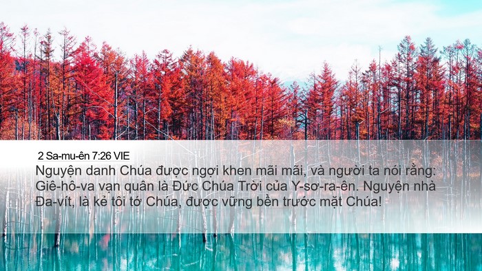 2 Sa-mu-ên 7:26 VIE Desktop Wallpaper - Nguyện danh Chúa được ngợi khen mãi - Desktop Bible Verse Wallpaper