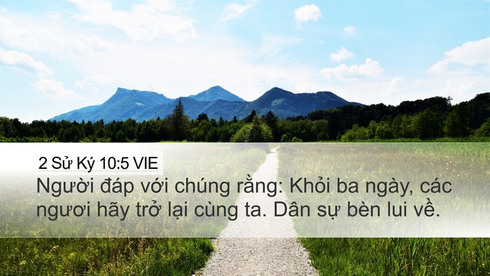 2 Sử Ký 10:5 VIE Desktop Wallpaper - Người đáp với chúng rằng: Khỏi ba - Desktop Bible Verse Wallpaper