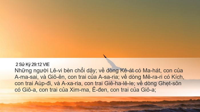 2 Sử Ký 29:12 VIE Desktop Wallpaper - Những người Lê-vi bèn chổi dậy; về - Desktop Bible Verse Wallpaper