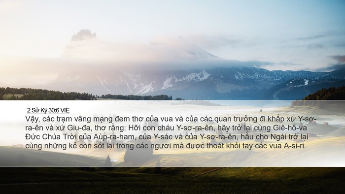 2 Sử Ký 30:6 VIE Bible Verse Image