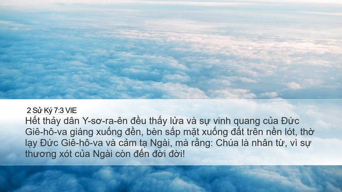 2 Sử Ký 7:3 VIE Desktop Wallpaper - Hết thảy dân Y-sơ-ra-ên đều thấy - Desktop Bible Verse Wallpaper