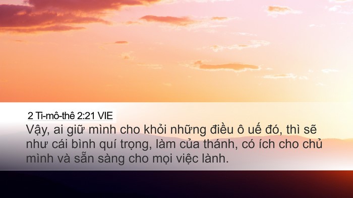 2 Ti-mô-thê 2:21 VIE Bible Verse Image