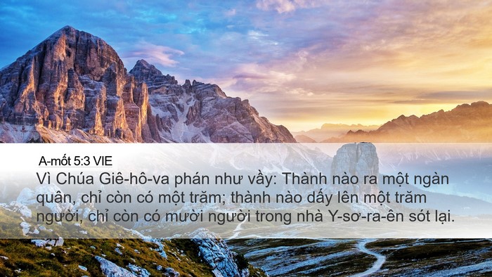 A-mốt 5:3 VIE Desktop Wallpaper - Vì Chúa Giê-hô-va phán như vầy: Thành - Desktop Bible Verse Wallpaper