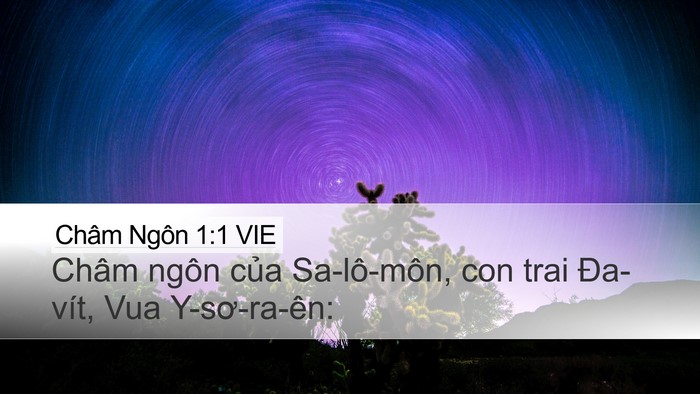 Châm Ngôn 1:1 VIE Desktop Wallpaper - Châm ngôn của Sa-lô-môn, con trai Đa-vít, - Desktop Bible Verse Wallpaper