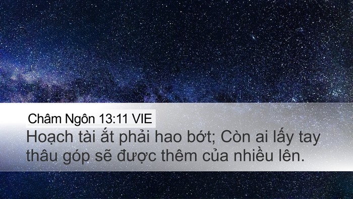Châm Ngôn 13:11 VIE Bible Verse Image