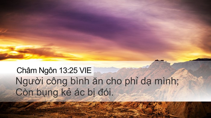 Châm Ngôn 13:25 VIE Bible Verse Image