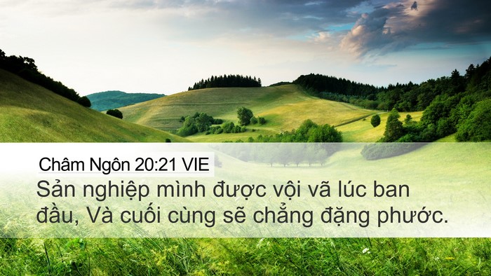 Châm Ngôn 20:21 VIE Bible Verse Image