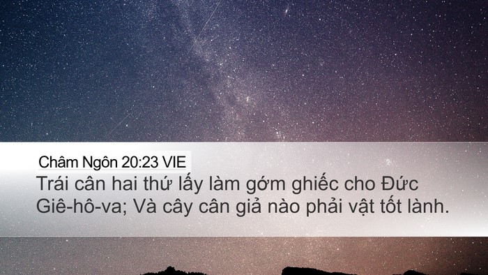 Châm Ngôn 20:23 VIE Bible Verse Image