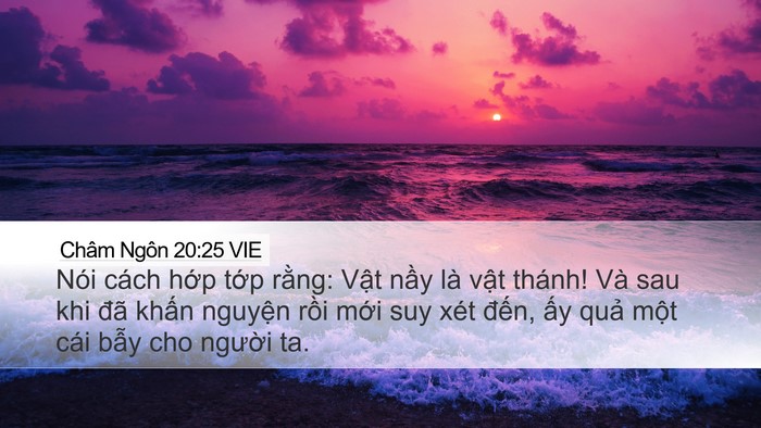 Châm Ngôn 20:25 VIE Bible Verse Image