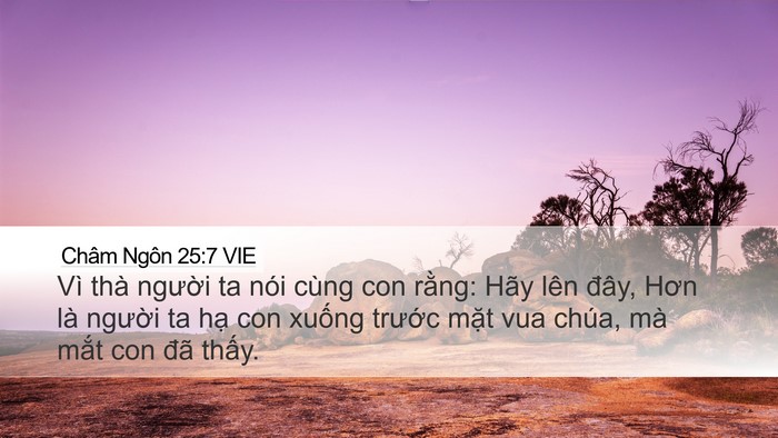 Châm Ngôn 25:7 VIE Desktop Wallpaper - Vì thà người ta nói cùng con rằng: Hãy - Desktop Bible Verse Wallpaper