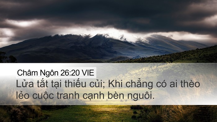 Châm Ngôn 26:20 VIE Bible Verse Image