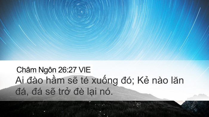Châm Ngôn 26:27 VIE Bible Verse Image