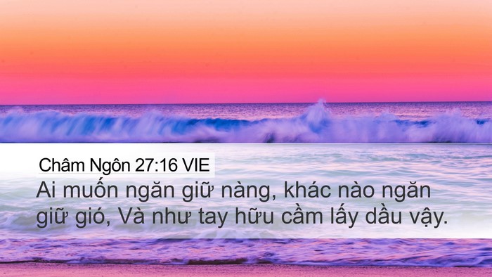 Châm Ngôn 27:16 VIE Desktop Wallpaper - Ai muốn ngăn giữ nàng, khác nào ngăn - Desktop Bible Verse Wallpaper